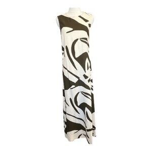 🆕 NWOT Rachel Zoe brown & cream linen blend zebra print maxi dress – size 6